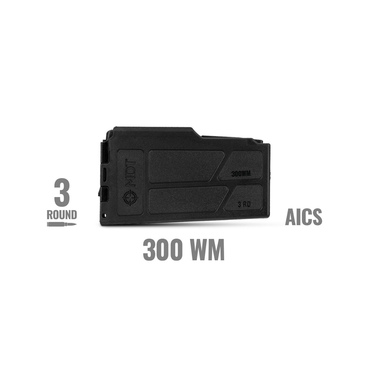 MDT 3 Round Polymer LA Magazines .300 WM