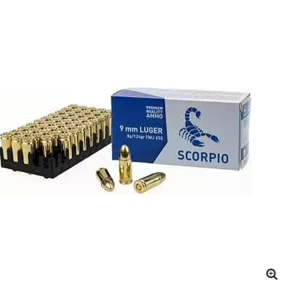 STV Scorpio 9mm Luger 124gr FMJ - 20/ask