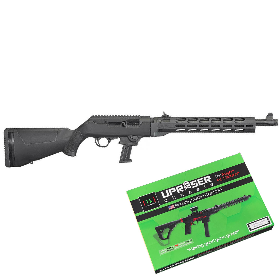 Ruger PC Carbine 9mm 47cm Pipa jakt Alu handguard + Chassi